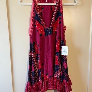 Free People Pink and Navy Patterned Fabric